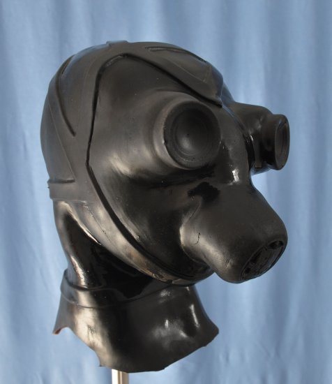 Fetish Gas Mask - Black Foam Latex Fetish Hood