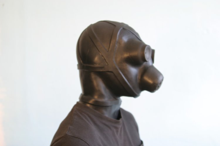 Fetish Gas Mask - Black Foam Latex Fetish Hood